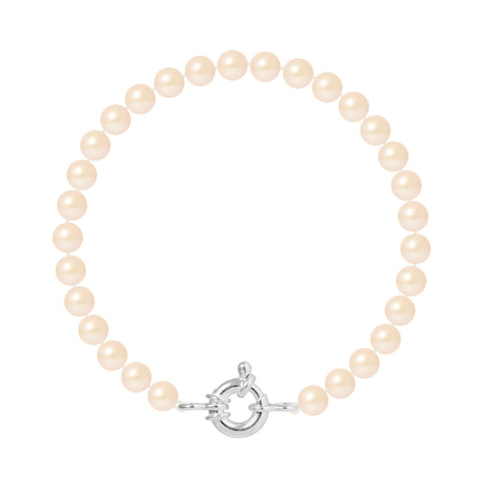 PERLINEA - Bracelet Perles de Culture Ronde 6-7  mm Rose Naturel