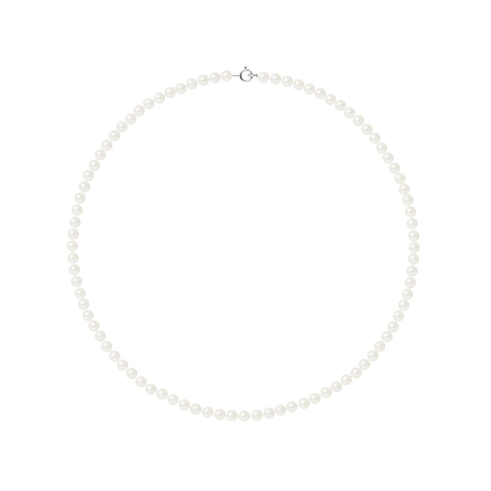 PERLINEA - Collier Perles de Culture Ronde 4-5 mm Blanc Naturel