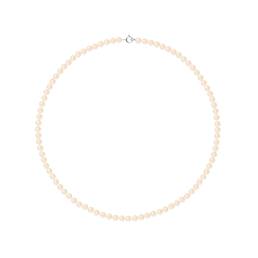 PERLINEA - Collier Perles de Culture Ronde 4-5 mm Rose Naturelle