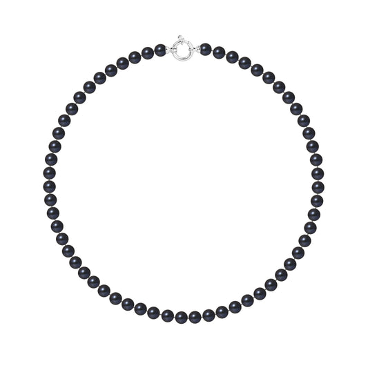 PERLINEA - Collier Perles de Culture Ronde 6-7 mm Black Tahiti