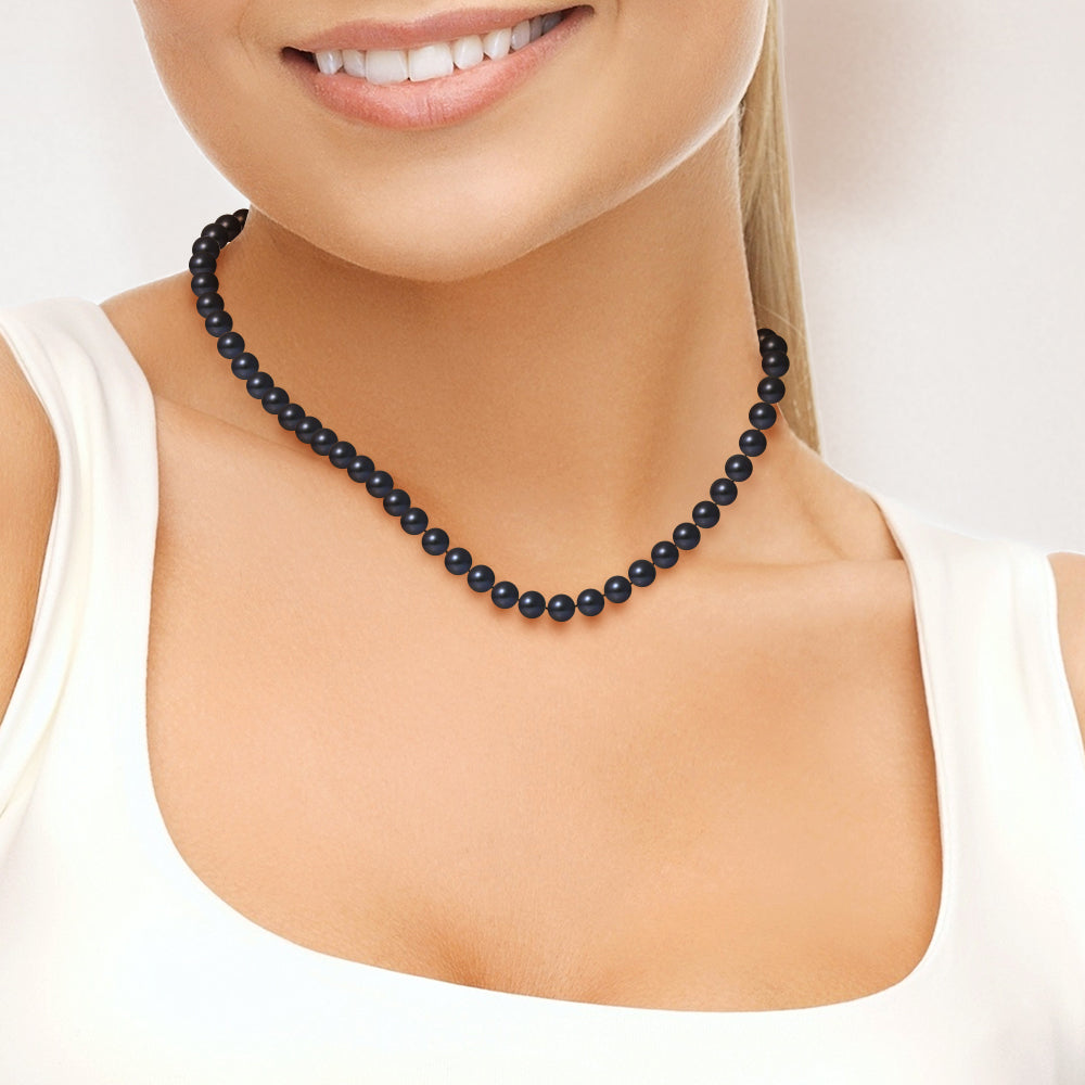 PERLINEA - Collier Perles de Culture Ronde 6-7 mm Black Tahiti