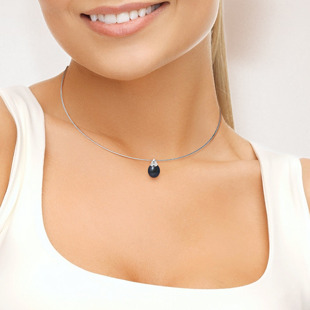 PERLINEA - Collier Perles de Culture - Diamètre 9-10 mm Black Tahiti