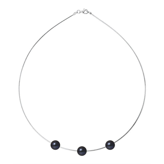 PERLINEA - Collier Perles de Culture - Diamètre 9-10 mm Black Tahiti