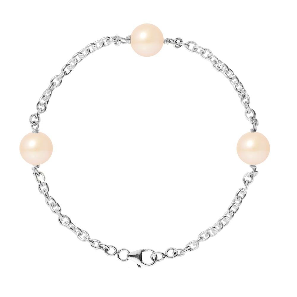 PERLINEA - Bracelet - Perles de Culture d'Eau Douce Rose 9-10 mm