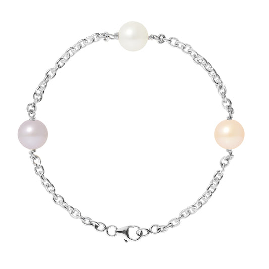 PERLINEA - Bracelet - Perles de Culture d'Eau Douce Multicolore 9-10 mm