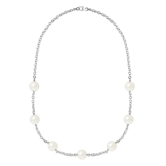 PERLINEA - Collier Perles de Culture - Diamètre 9-10 mm Blanc Naturel