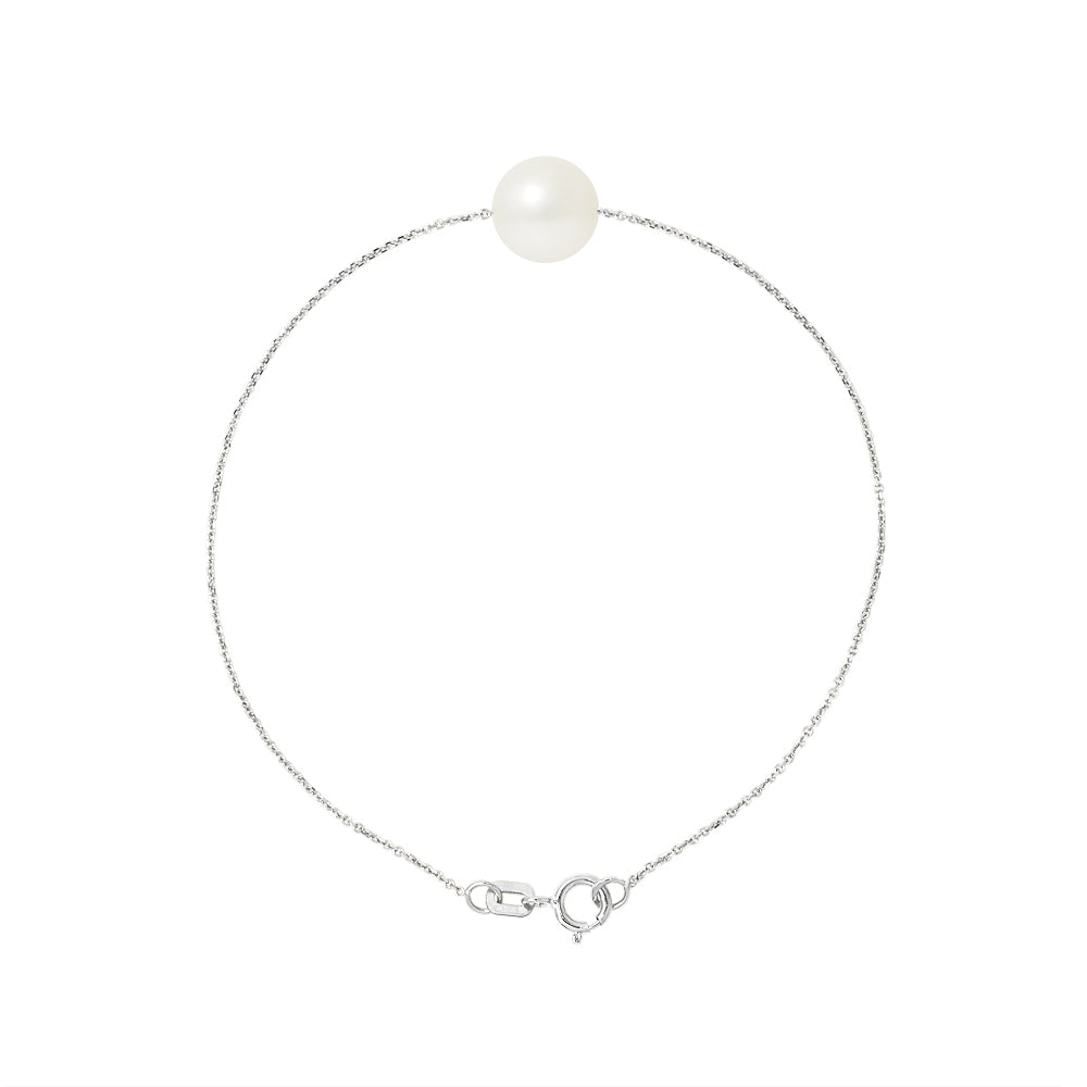 PERLINEA - Bracelet - Perle de Culture d'Eau Douce - Diamètre 8-9 mm Blanc - Argent 925 Millièmes