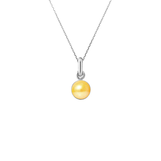 PERLINEA - Collier - Perle de Culture d'Eau Douce - Diamètre 6-7 mm Gold - Argent 925 Millièmes