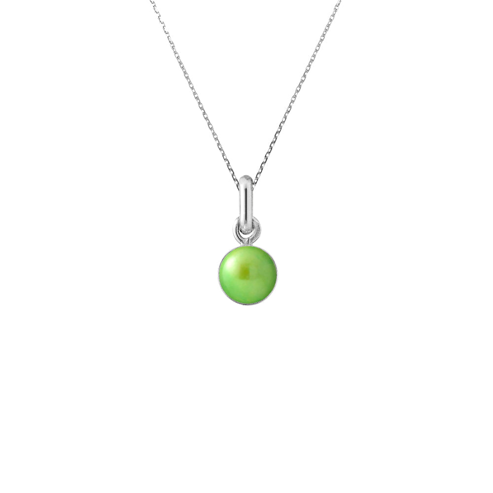 PERLINEA - Collier - Perle de Culture d'Eau Douce - Diamètre 6-7 mm Vert Tonic - Argent 925 Millièmes