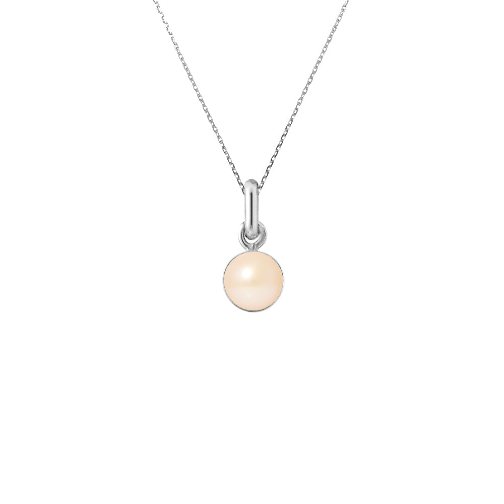 PERLINEA - Collier - Perle de Culture d'Eau Douce - Diamètre 6-7 mm Rose - Argent 925 Millièmes