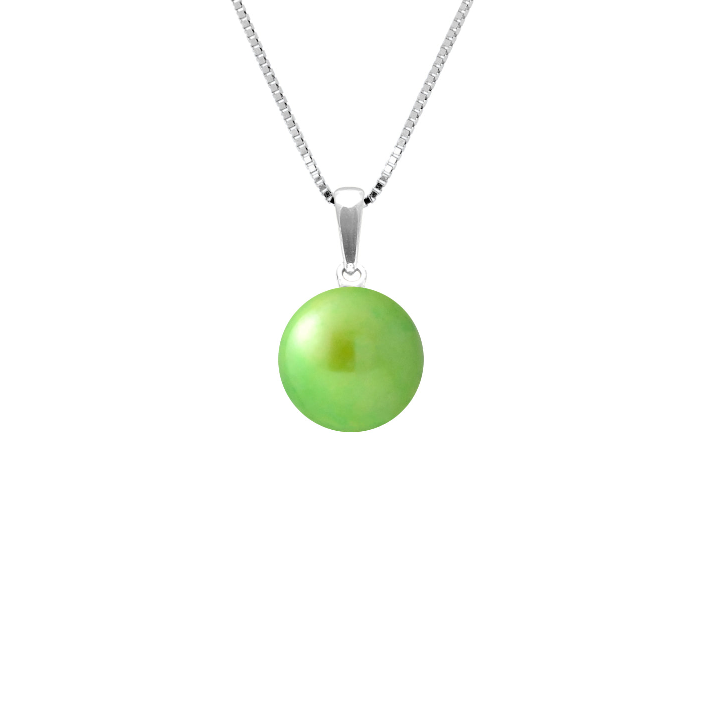 PERLINEA - Collier - Perle de Culture d'Eau Douce - Diamètre 9-10 mm Vert Tonic - Argent 925 Millièmes