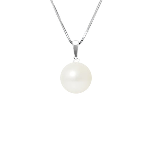 PERLINEA - Collier - Perle de Culture d'Eau Douce - Diamètre 9-10 mm Blanc - Argent 925 Millièmes