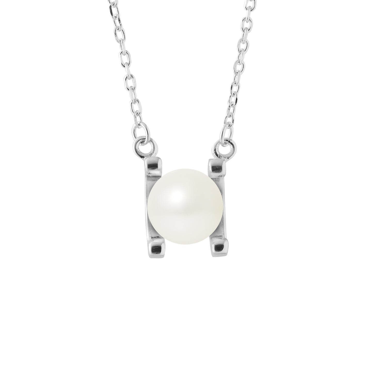 PERLINEA - Collier 2C - Perle de Culture d'Eau Douce Ronde 7-8 mm - Blanc - Argent 925 Millièmes