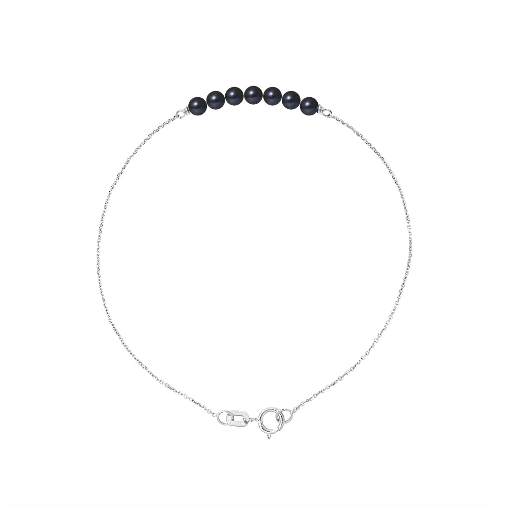 PERLINEA - Bracelet- Perle de Culture d'Eau Douce - Diamètre 3-4 mm Black Tahiti