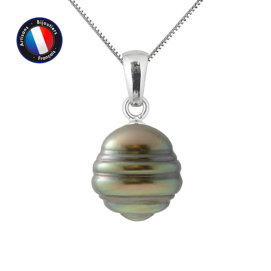 PERLINEA - Collier - Perle de Tahiti - Cerclée 9-10 mm