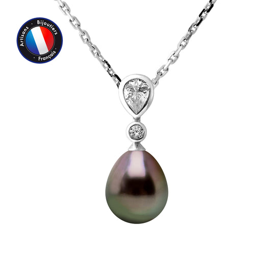 PERLINEA - Collier - Perle de Tahiti - Poire 8-9 mm